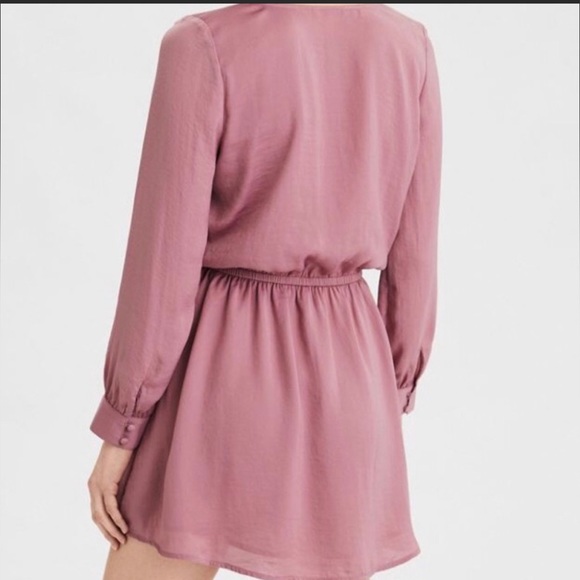 AMERICAN EAGLE - Silky Pink Mini Dress with Elastic Waistband - Picture 14 of 14